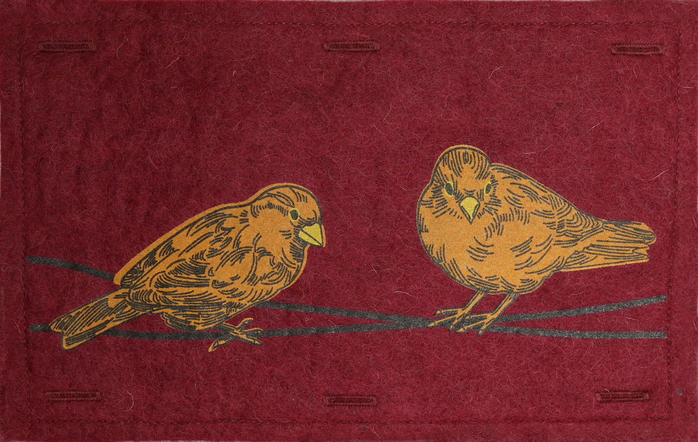 Nature Button On Hand Printed Art Panels