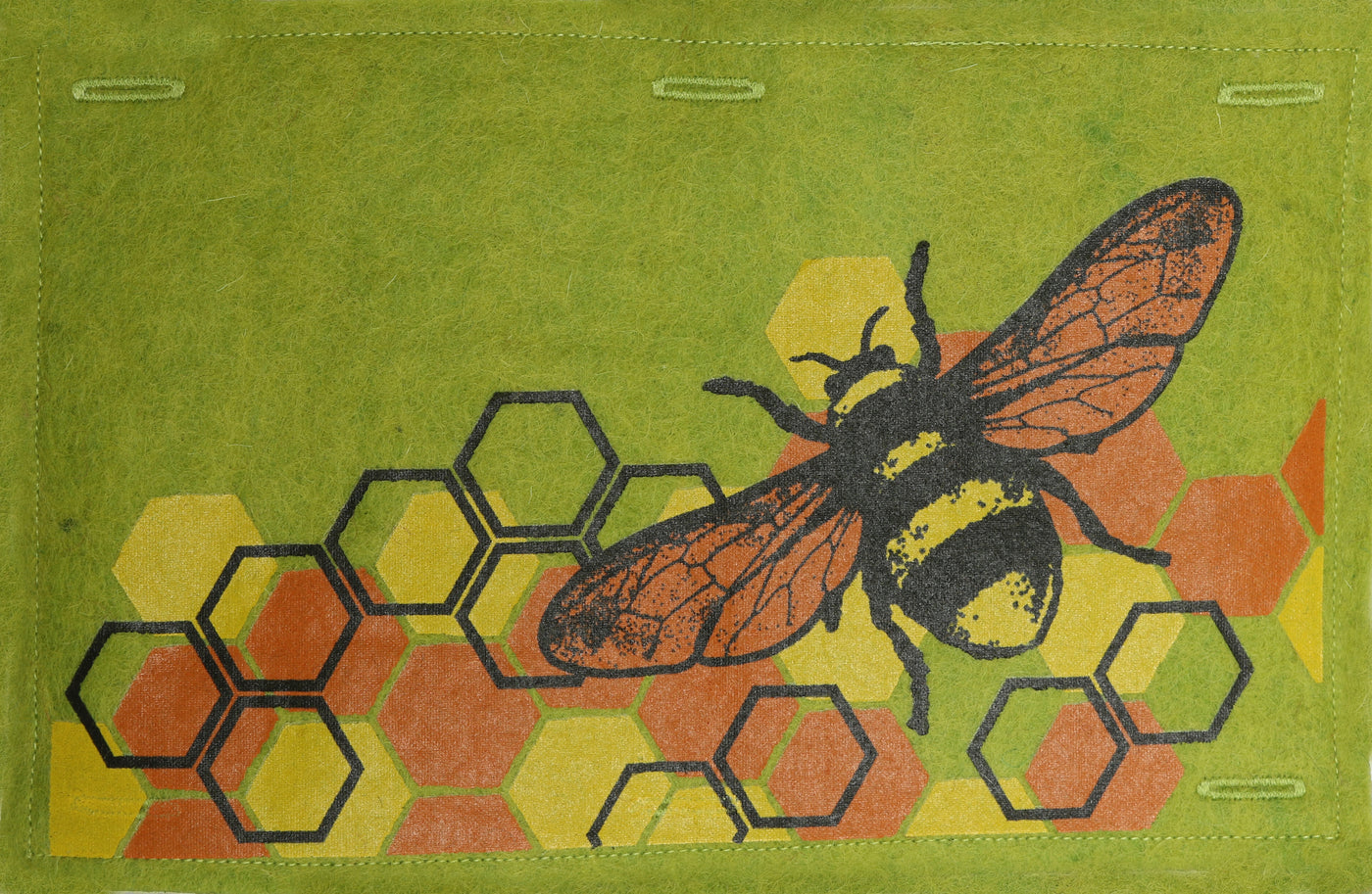 Nature Button On Hand Printed Art Panels