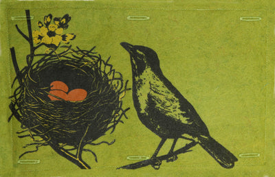 Nature Button On Hand Printed Art Panels