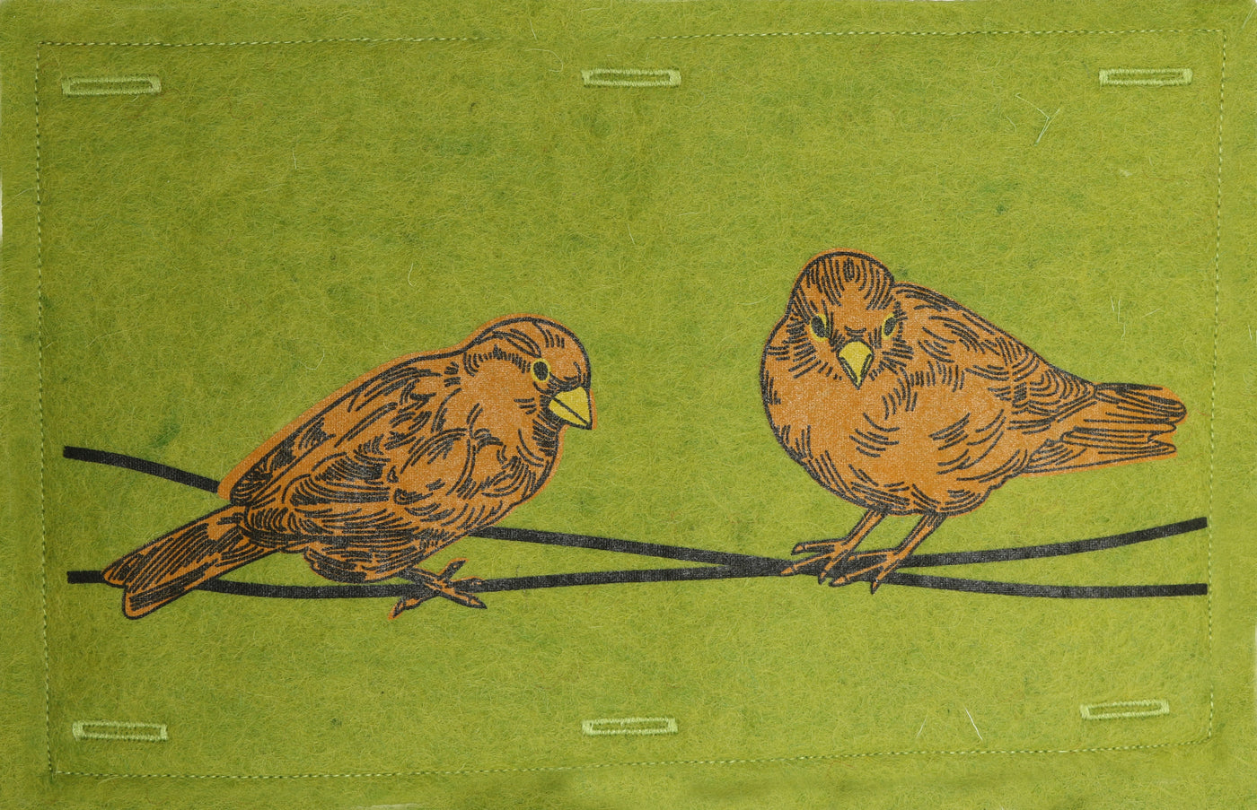 Nature Button On Hand Printed Art Panels