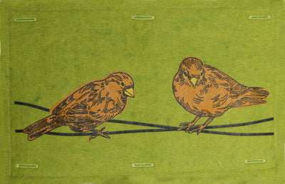 Nature Button On Hand Printed Art Panels