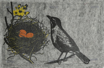 Nature Button On Hand Printed Art Panels
