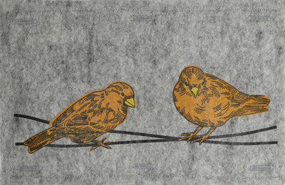 Nature Button On Hand Printed Art Panels