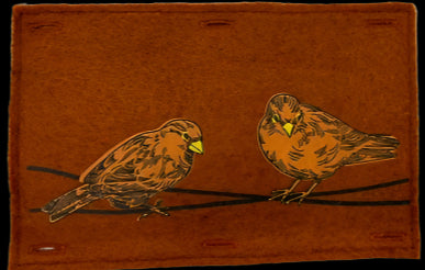 Nature Button On Hand Printed Art Panels
