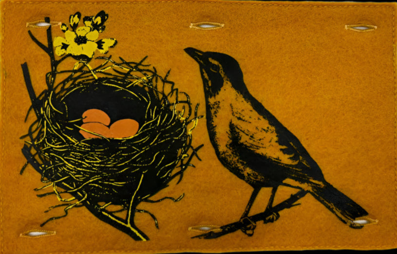 Nature Button On Hand Printed Art Panels
