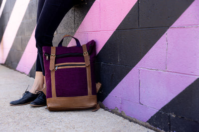 Felt & Natural Leather Backpack