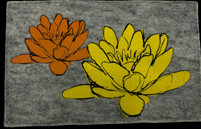 Nature Button On Hand Printed Art Panels