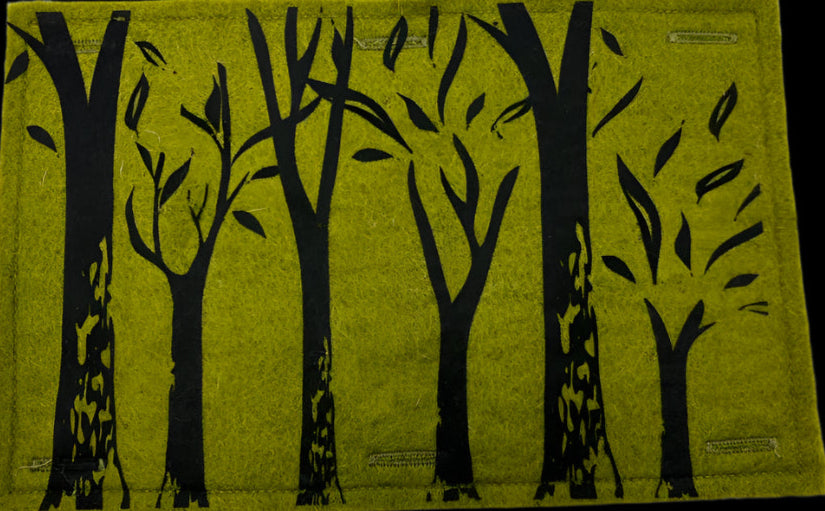 Nature Button On Hand Printed Art Panels