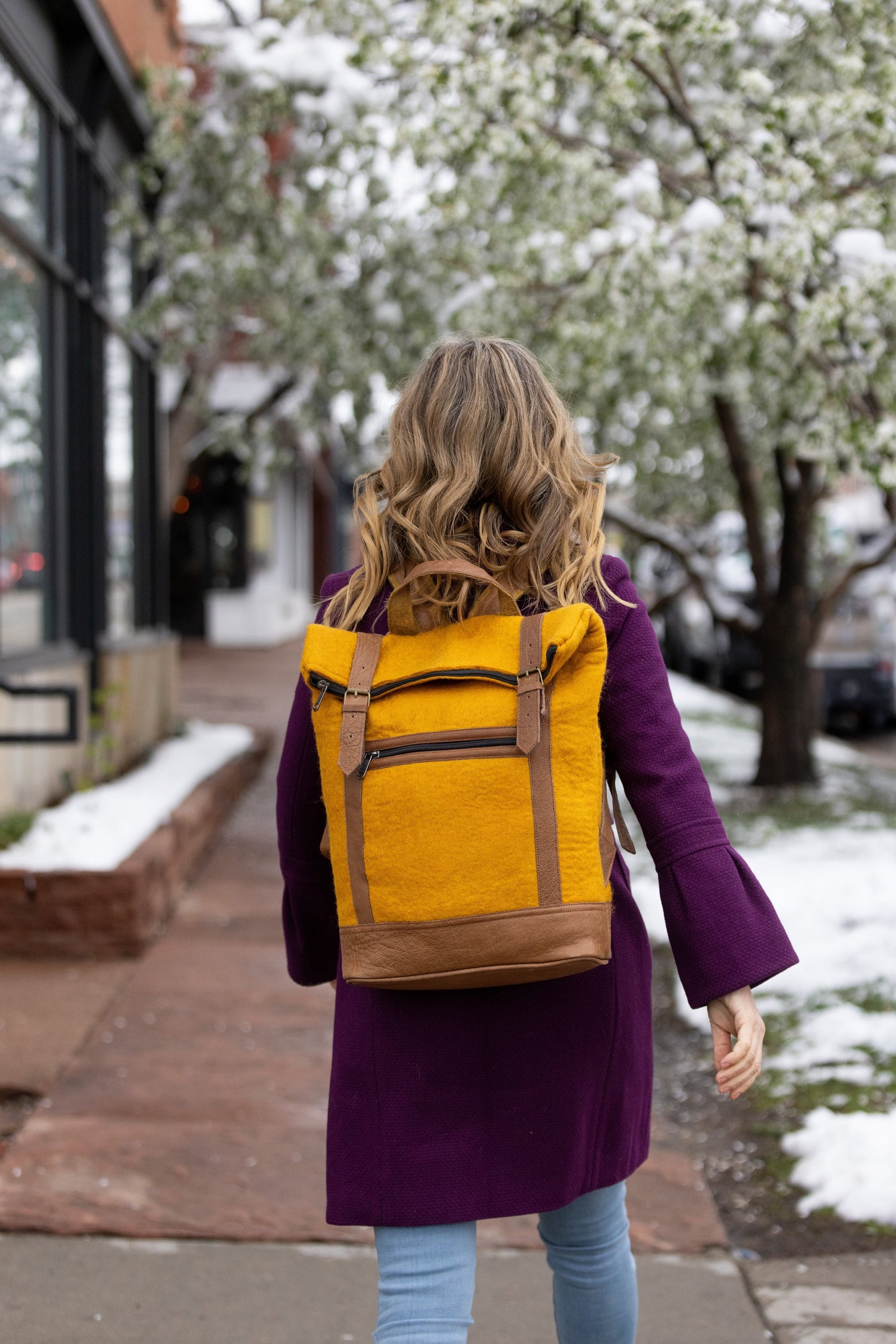 Felt & Natural Leather Backpack