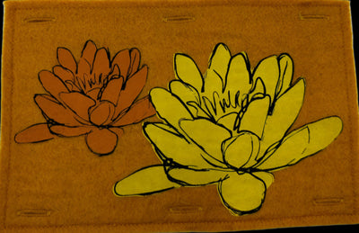 Nature Button On Hand Printed Art Panels