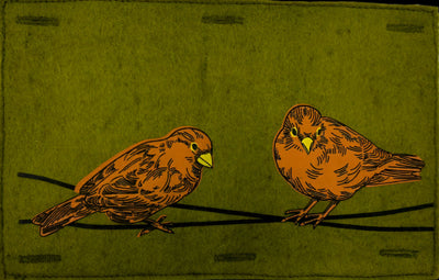 Nature Button On Hand Printed Art Panels