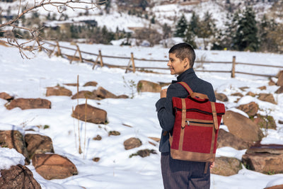 Felt & Natural Leather Backpack