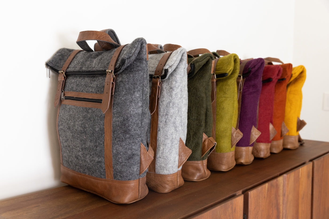 Felt & Natural Leather Backpack