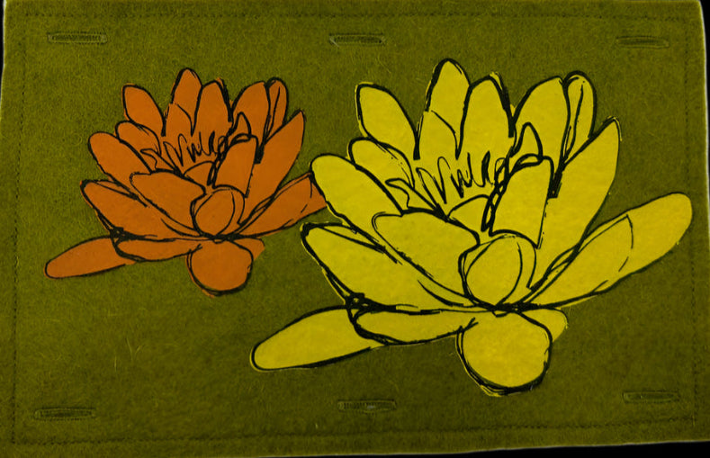 Nature Button On Hand Printed Art Panels