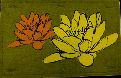Nature Button On Hand Printed Art Panels
