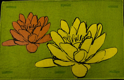 Nature Button On Hand Printed Art Panels