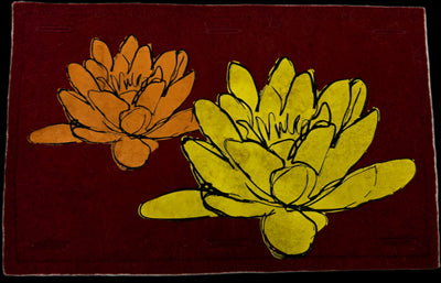 Nature Button On Hand Printed Art Panels