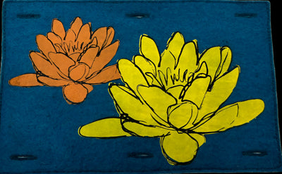 Nature Button On Hand Printed Art Panels