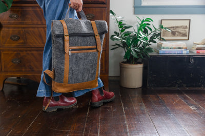 Felt & Natural Leather Backpack