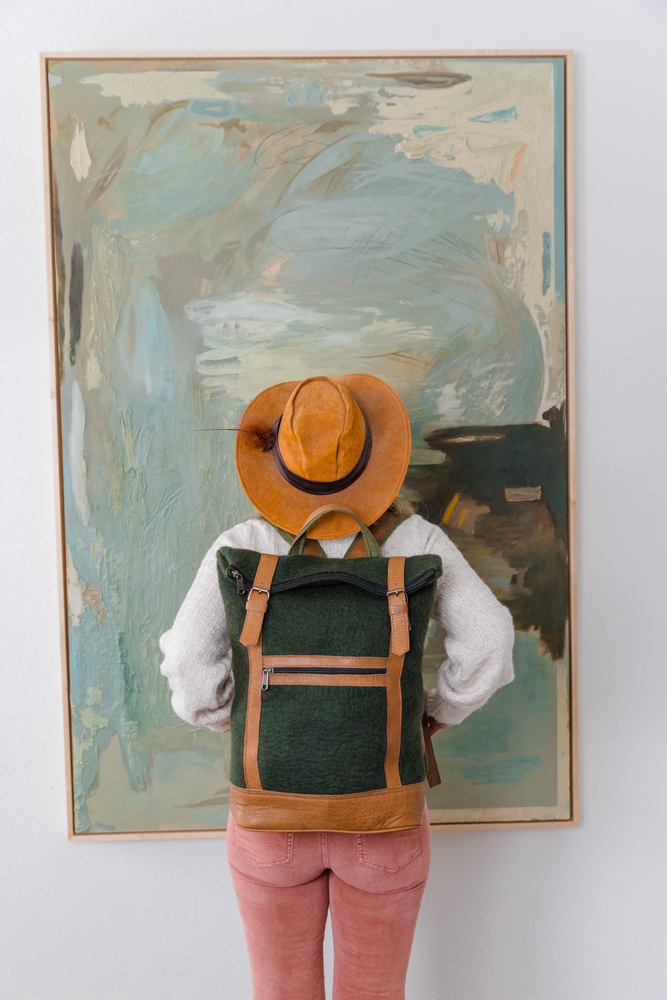 Felt & Natural Leather Backpack