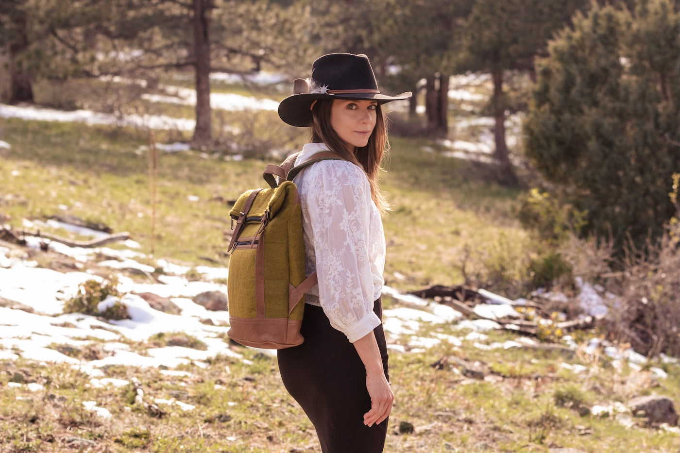 Felt & Natural Leather Backpack