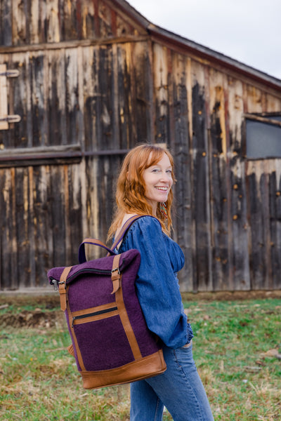 Felt & Natural Leather Backpack