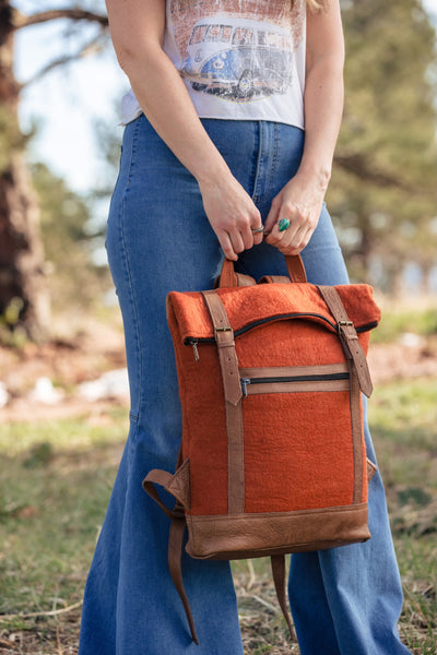 Felt & Natural Leather Backpack