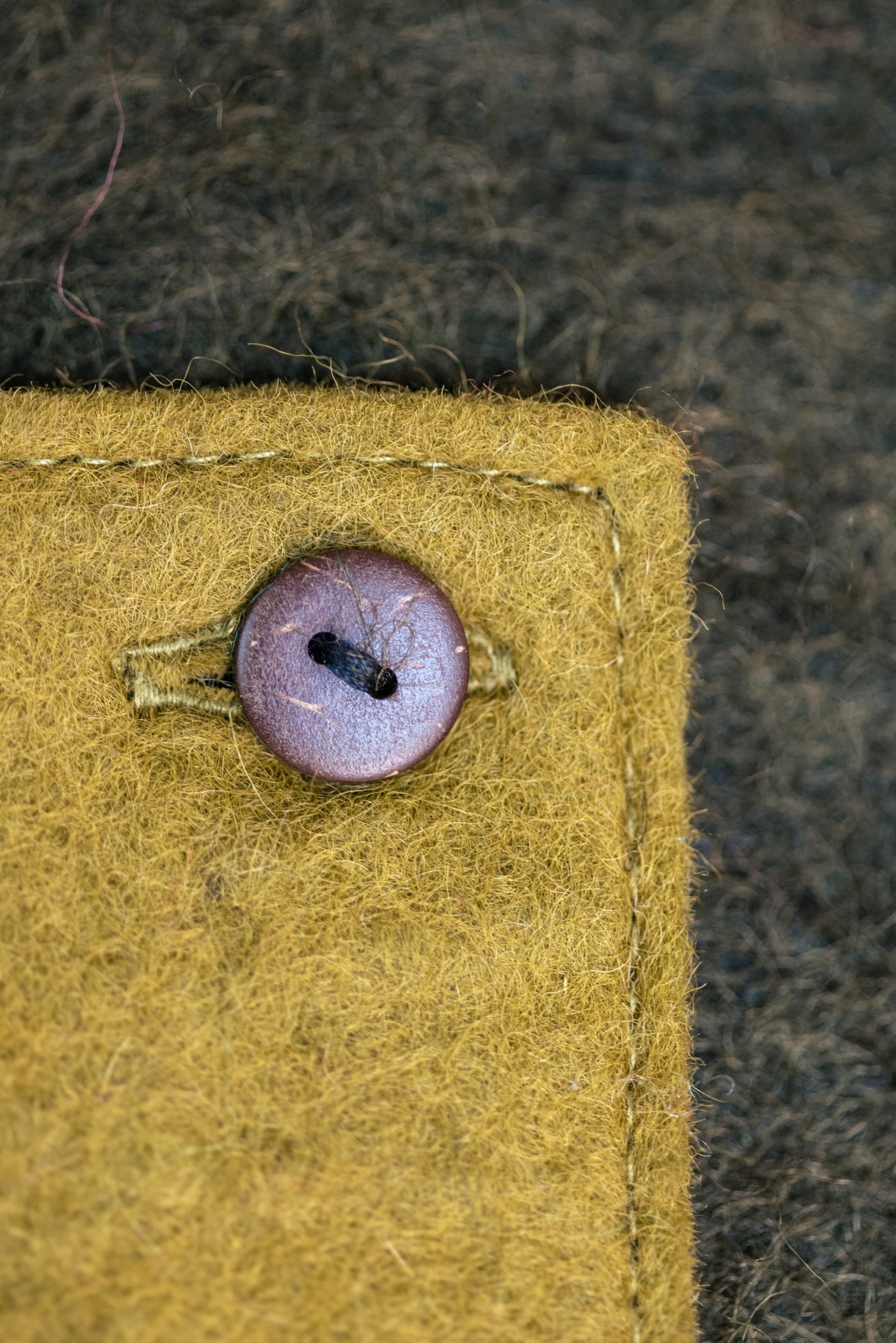 Felt and Leather Tote Bag with Buttons