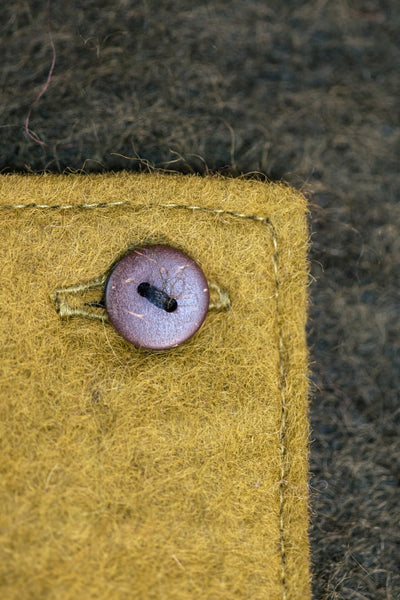 Felt and Leather Tote Bag with Buttons