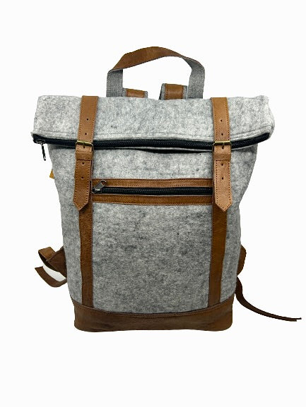 Felt & Natural Leather Backpack