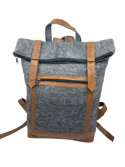 Felt & Natural Leather Backpack
