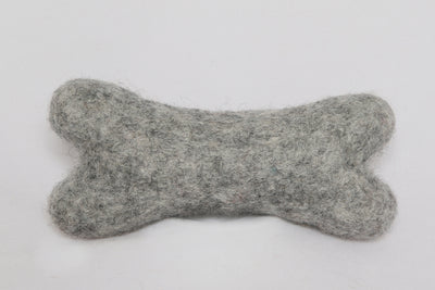 Felted Wool Dog Bone Grey