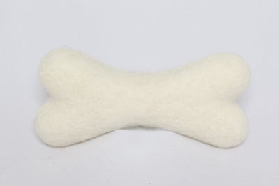 Felted Wool Dog Bone Cream