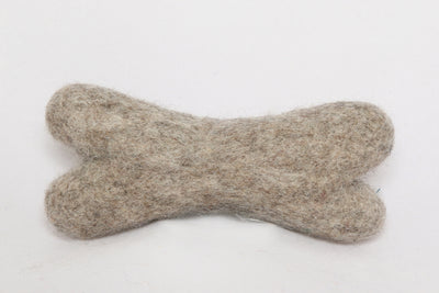 Felted Wool Dog Bone Beige
